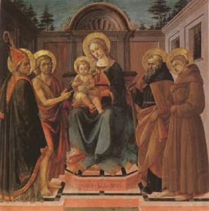Francesco di Stefano called Pesellino The Virgin and Child Surrounded (mk05) Spain oil painting art